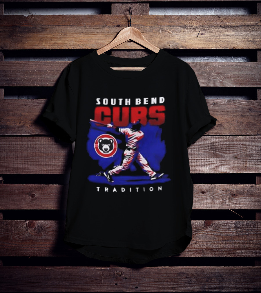 South Bend Cubs Tradition Vintage Baseball Player T-Shirt