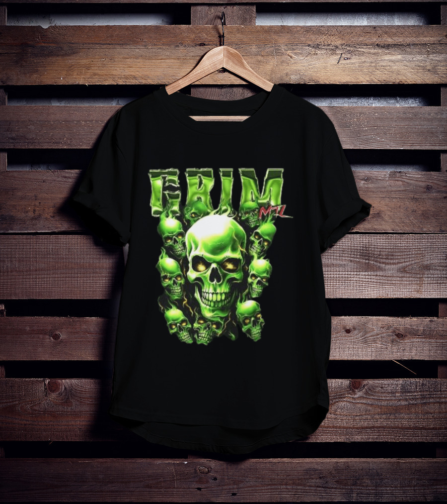 Grim MTL Green Skull Cluster Hommage To Juicy J T-Shirt
