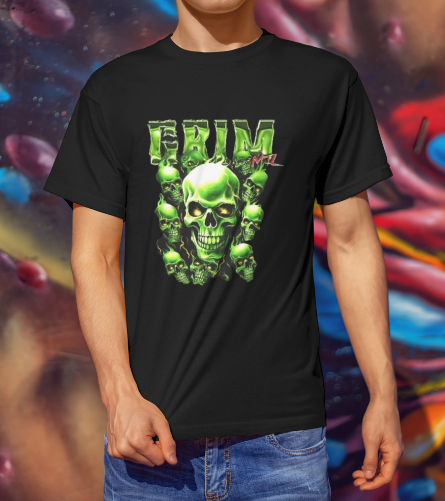 Grim MTL Green Skull Cluster Hommage To Juicy J T-Shirt