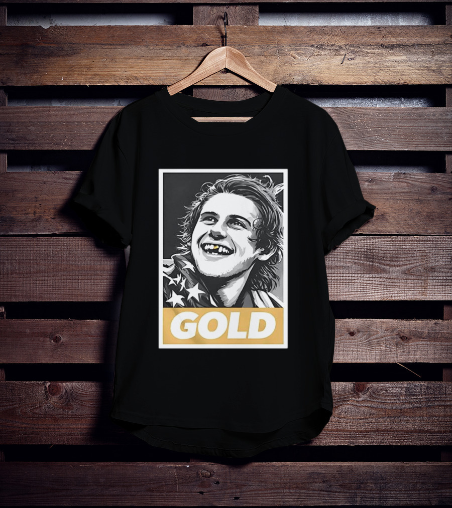 Jack Hughes Team USA 2026 Gold Hockey Smile Iconic Victory Celebration T-Shirt