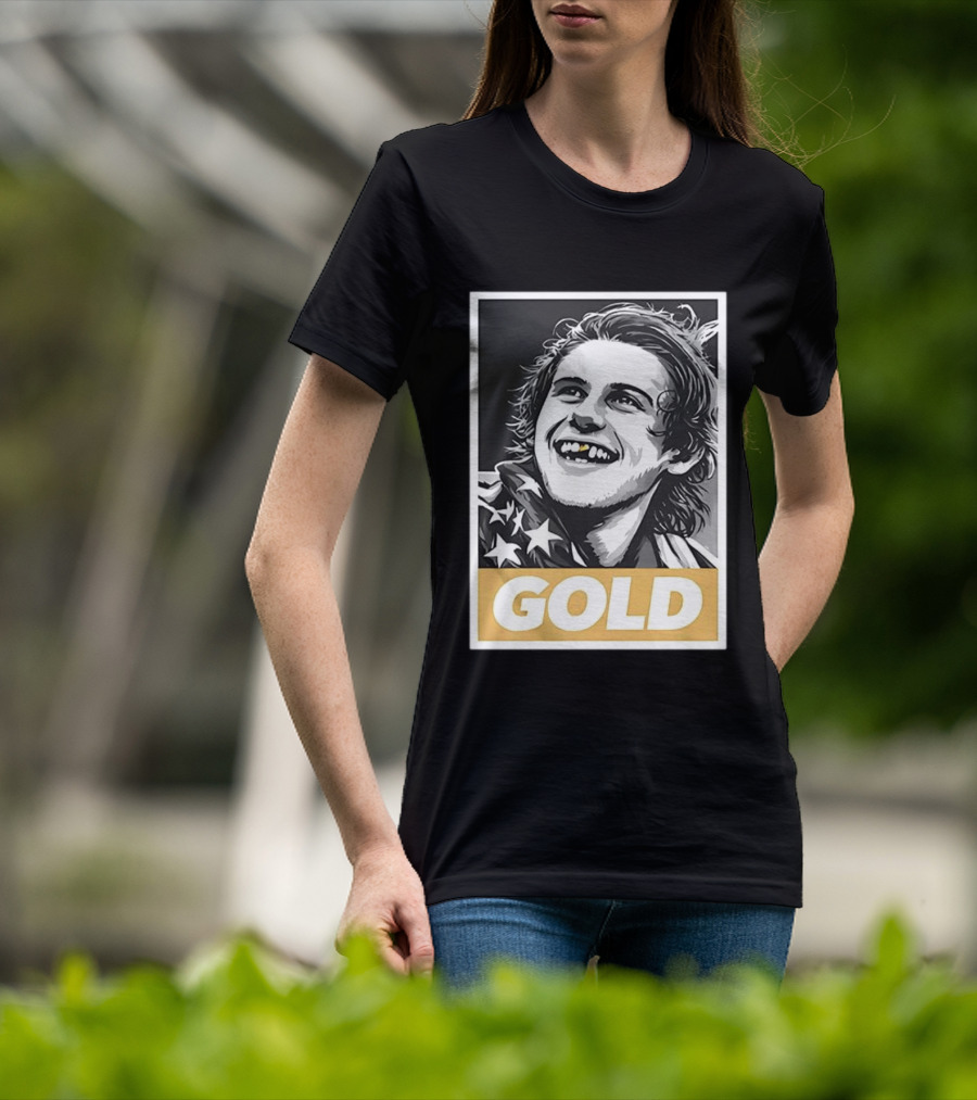 Jack Hughes Team USA 2026 Gold Hockey Smile Iconic Victory Celebration T-Shirt
