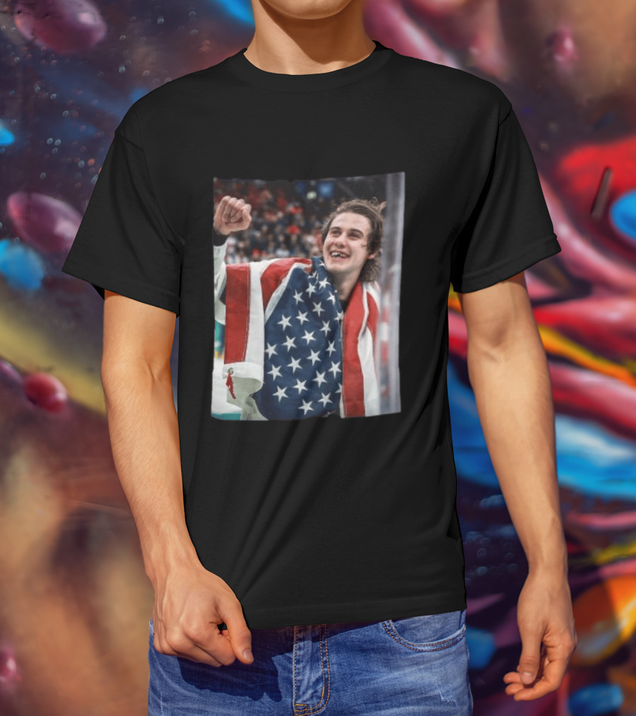 Jack Hughes USA Hockey Celebrates Gold Victory T-Shirt
