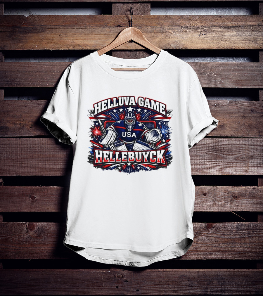 HelluVa Game Hellebuyck USA Ice Hockey World Champion T-Shirt