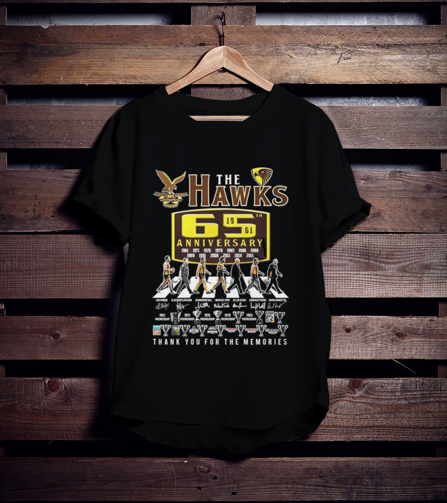 The Hawks 65th Anniversary 1961 2024 Thank You For The Memories T-Shirt