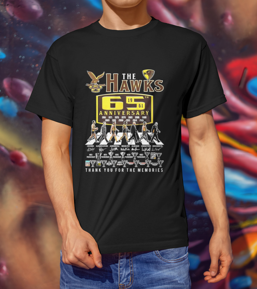 The Hawks 65th Anniversary 1961 2024 Thank You For The Memories T-Shirt