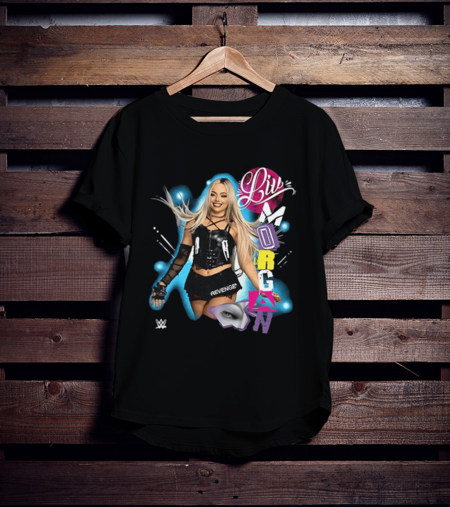 Liv Morgan WWE Revenge Posing With Vibrant Cutout Name T-Shirt