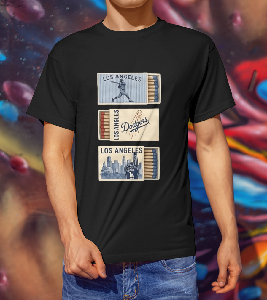 Los Angeles Dodgers Baseball Matchbox Collector's Set T-Shirt