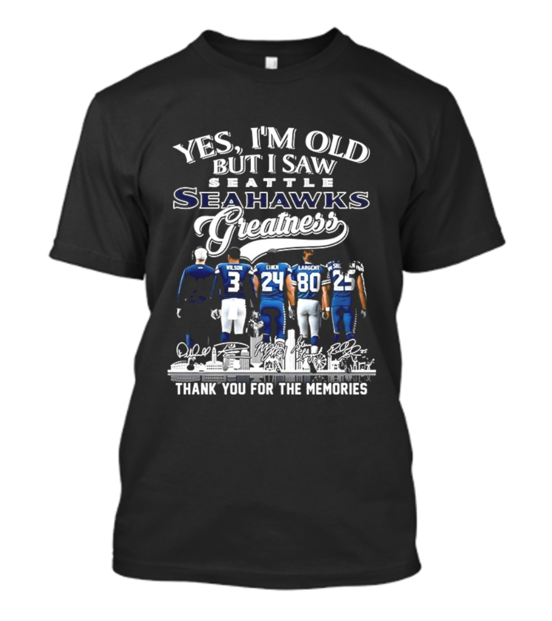 Seattle Seahawks Legends Wilson Largent Nostalgic Tribute Thank You For Memories T-Shirt