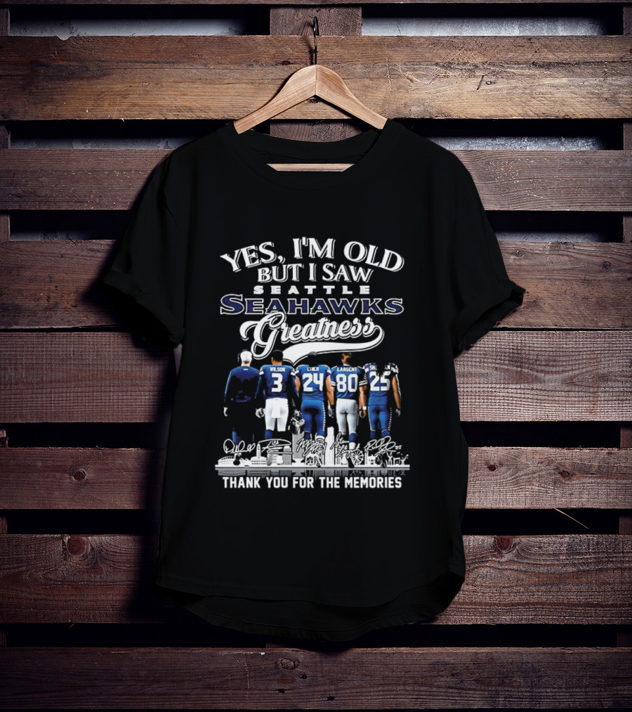 Seattle Seahawks Legends Wilson Largent Nostalgic Tribute Thank You For Memories T-Shirt