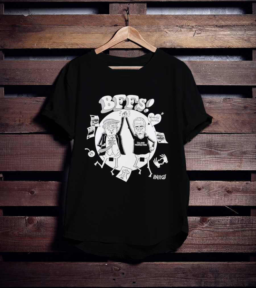 Trump America Great Makes And Jeffrey Epstein Island Proprietors BFFS! Kelly High Five Sketch T-Shirt