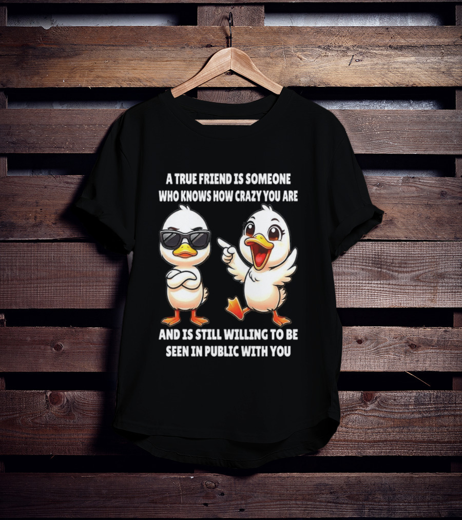 A True Friend Who Knows How Crazy You Are Willing To Be Seen In Public With You Duck T-Shirt
