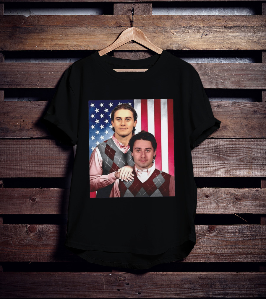 Jack Quinn Hughes USA Hockey Step Brothers American Flag T-Shirt