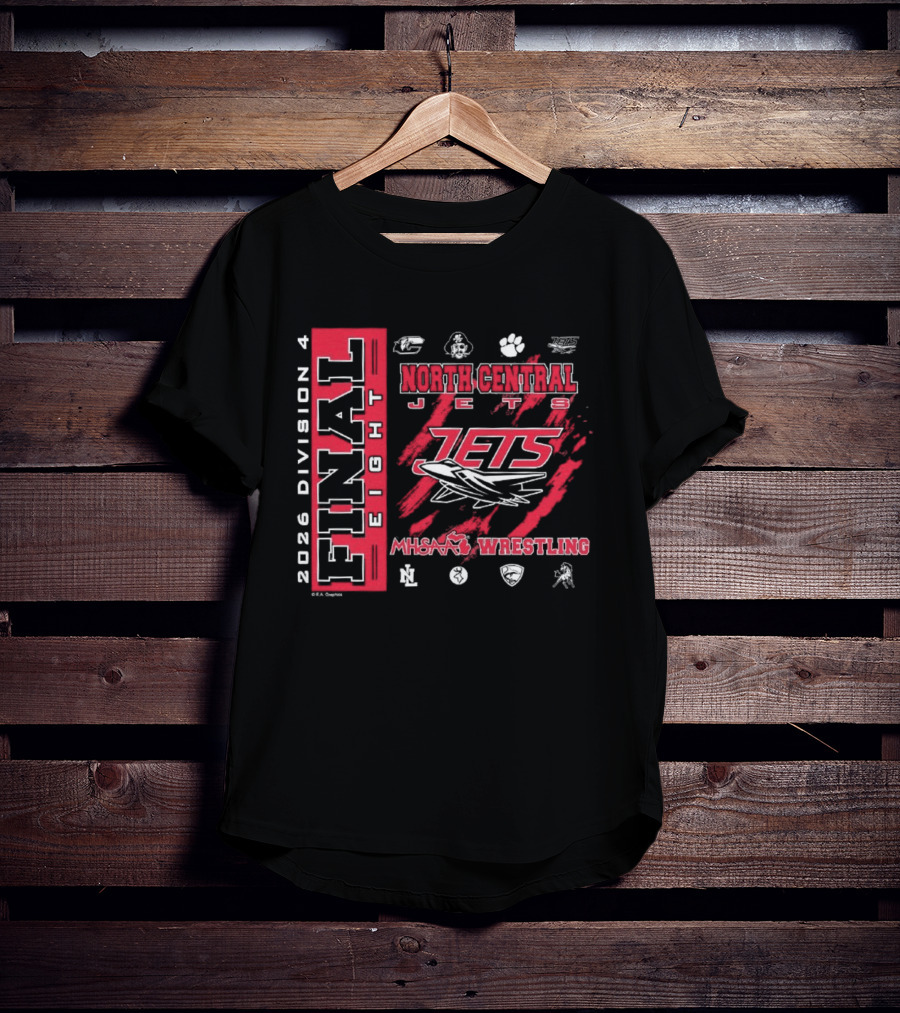 North Central Jets 2026 Final Eight Division 4 MHSAA Wrestling T-Shirt