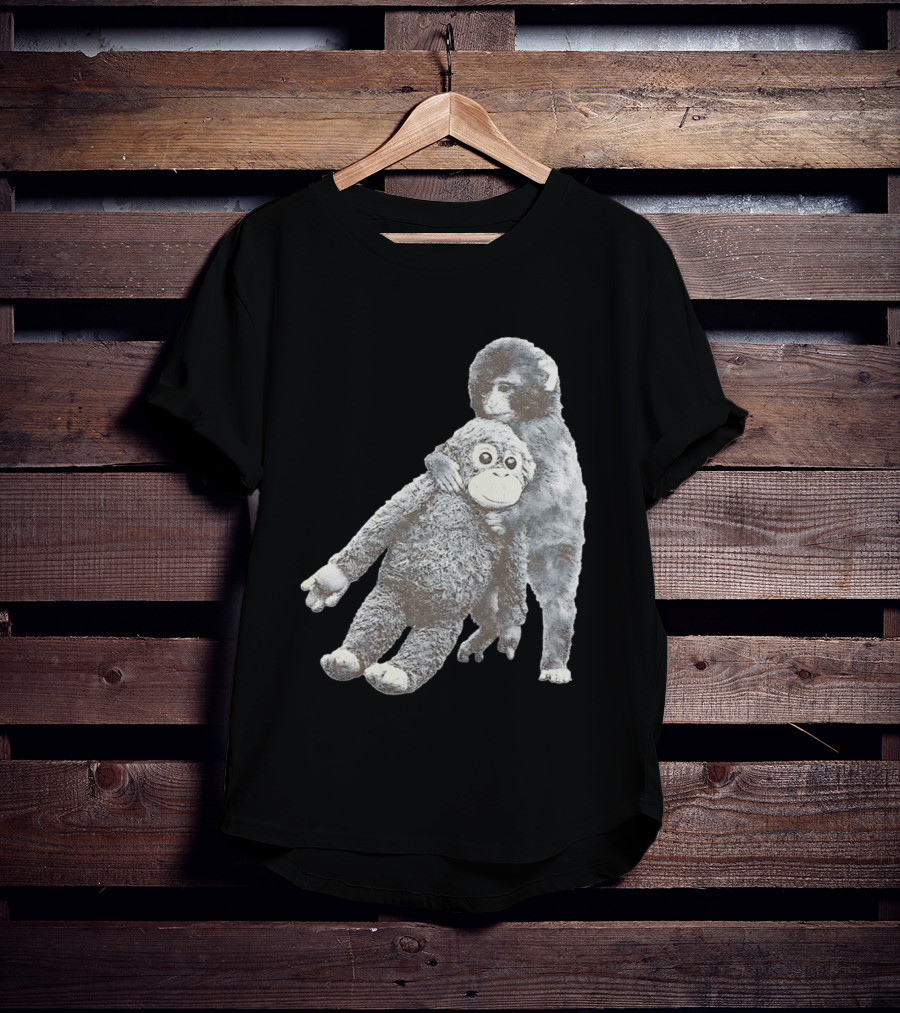 Punch Kun Monkey Plush Toy Hugging Scene T-Shirt