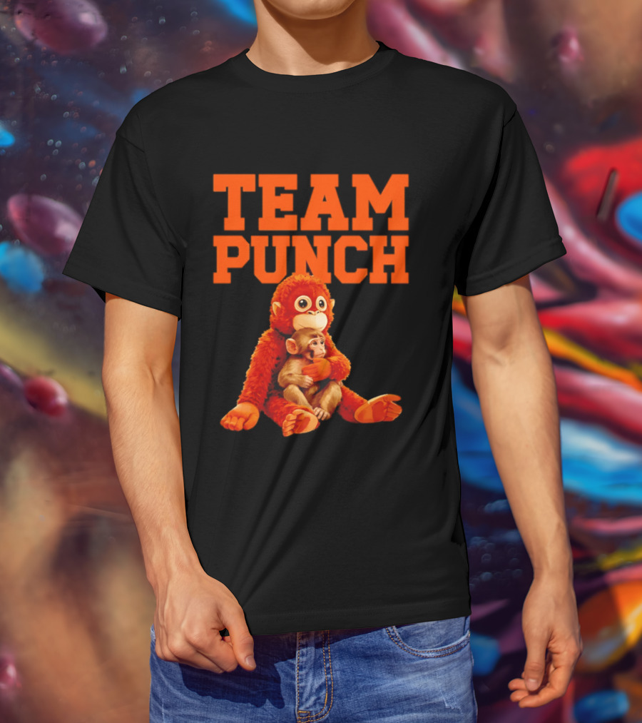 Team Punch Monkey Duo 2026 Vibrant Orange Characters T-Shirt