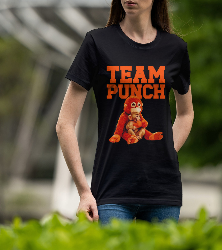 Team Punch Monkey Duo 2026 Vibrant Orange Characters T-Shirt