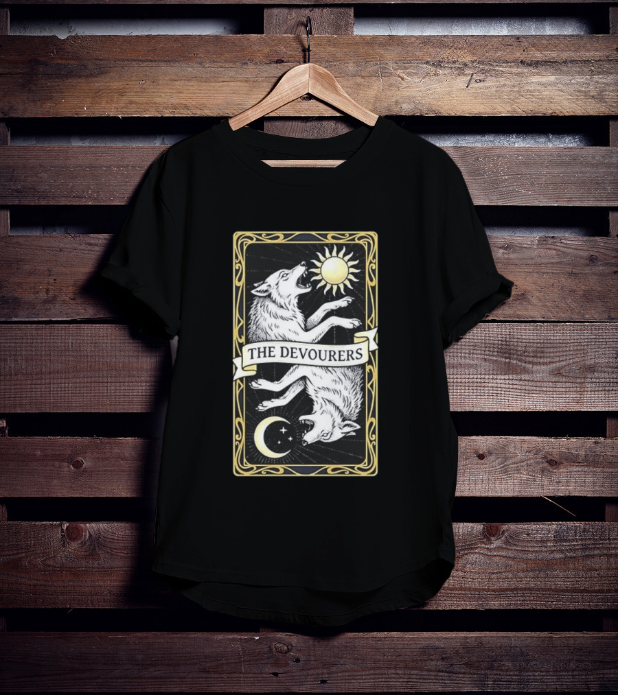 Skoll And Hati Norse Mythology Tarot Card Sun And Moon Wolves The Devourers T-Shirt