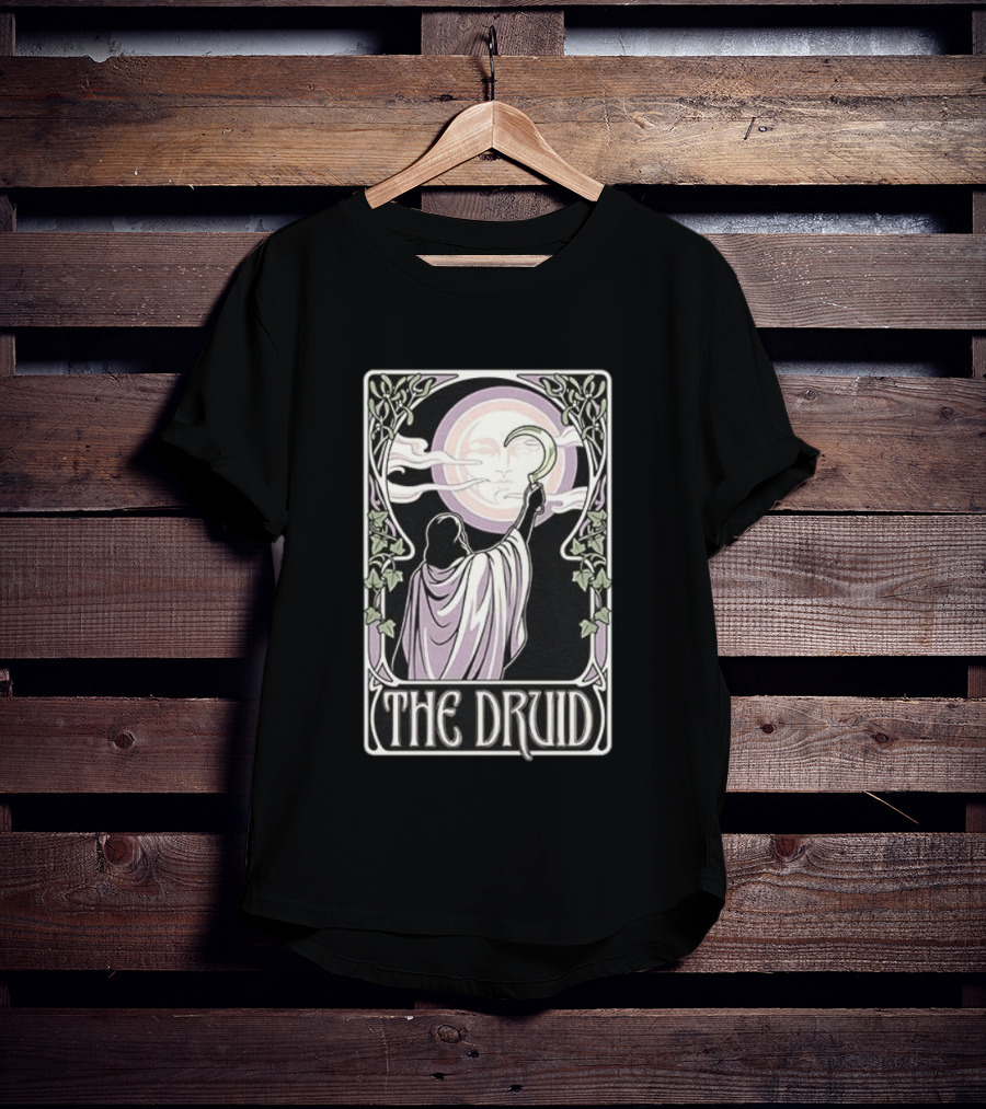 The Druid Tarot Card Moon And Sickle Mystical T-Shirt