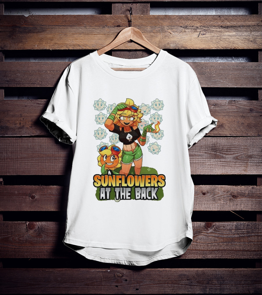 Sunflowers At The Back Colorful Character With Goggles And Fire Magic T-Shirt