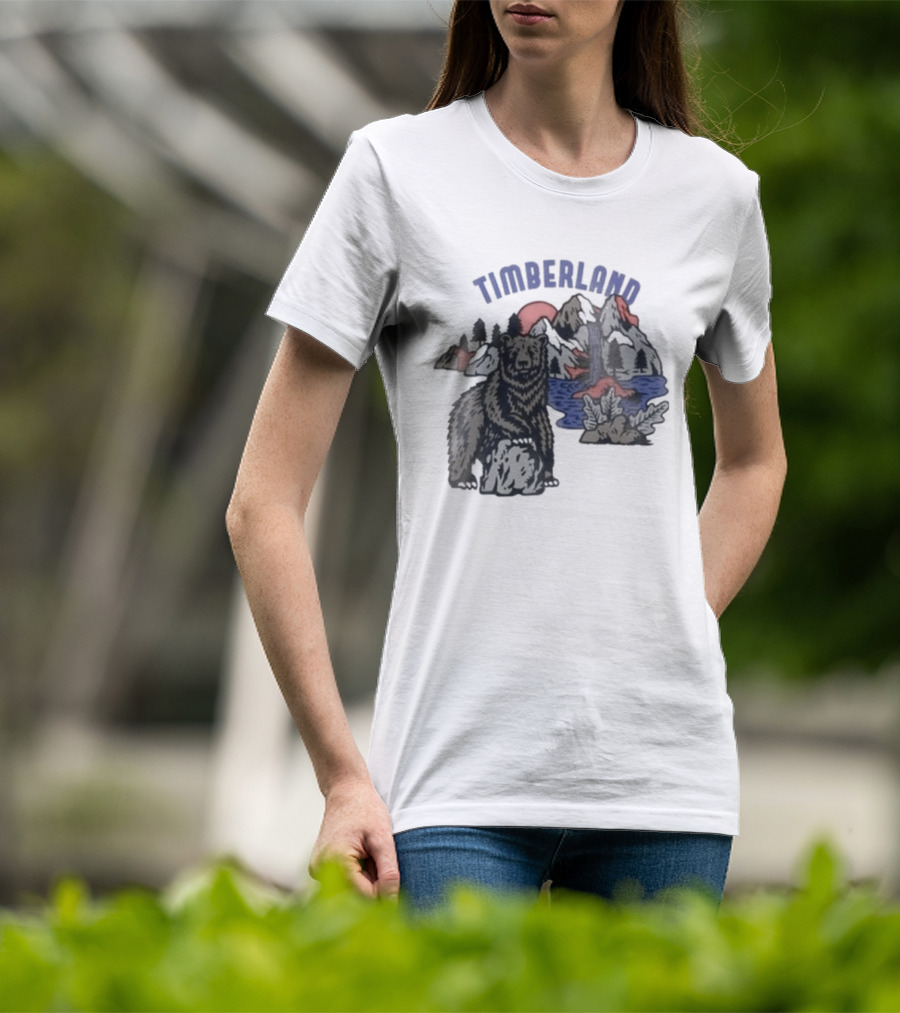 Timberland Bear Mountains And Sunset T-Shirt