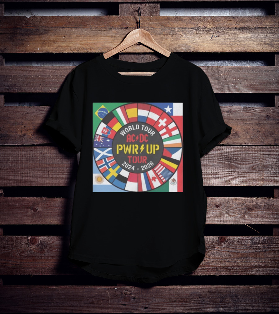 ACDC Pwr Up World Tour 2024 2026 International Flags Edition T-Shirt
