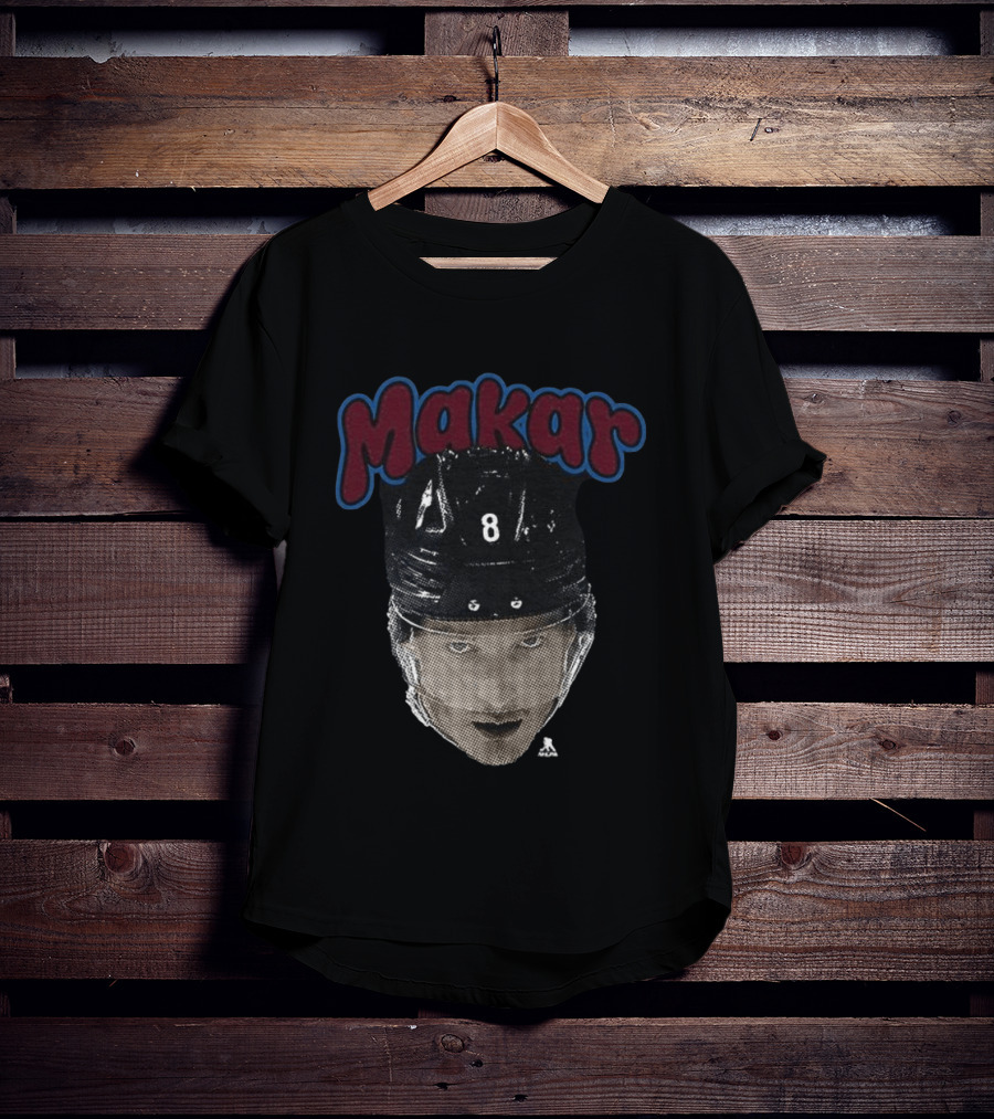 Cale Makar 8 Big Face Colorado Avalanche Hockey T-Shirt