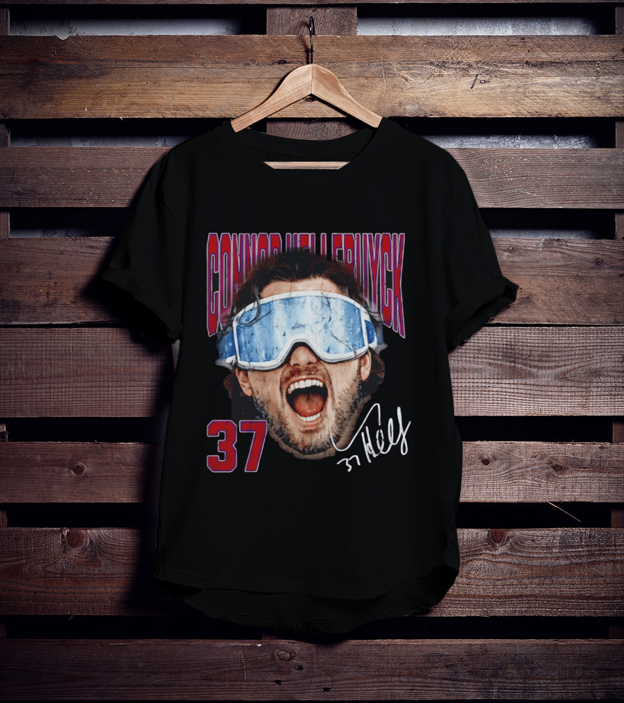 Connor Hellebuyck Winnipeg Jets Goggles 37 Big Head Image T-Shirt