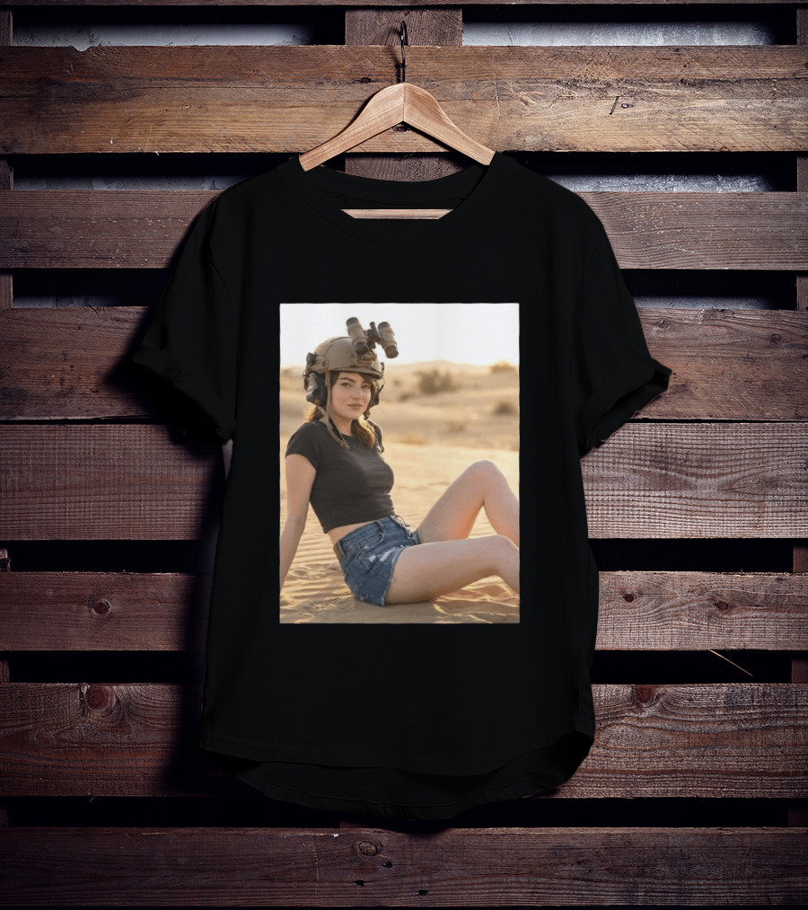Emma Stone Desert Night Vision Helmet Adventure T-Shirt