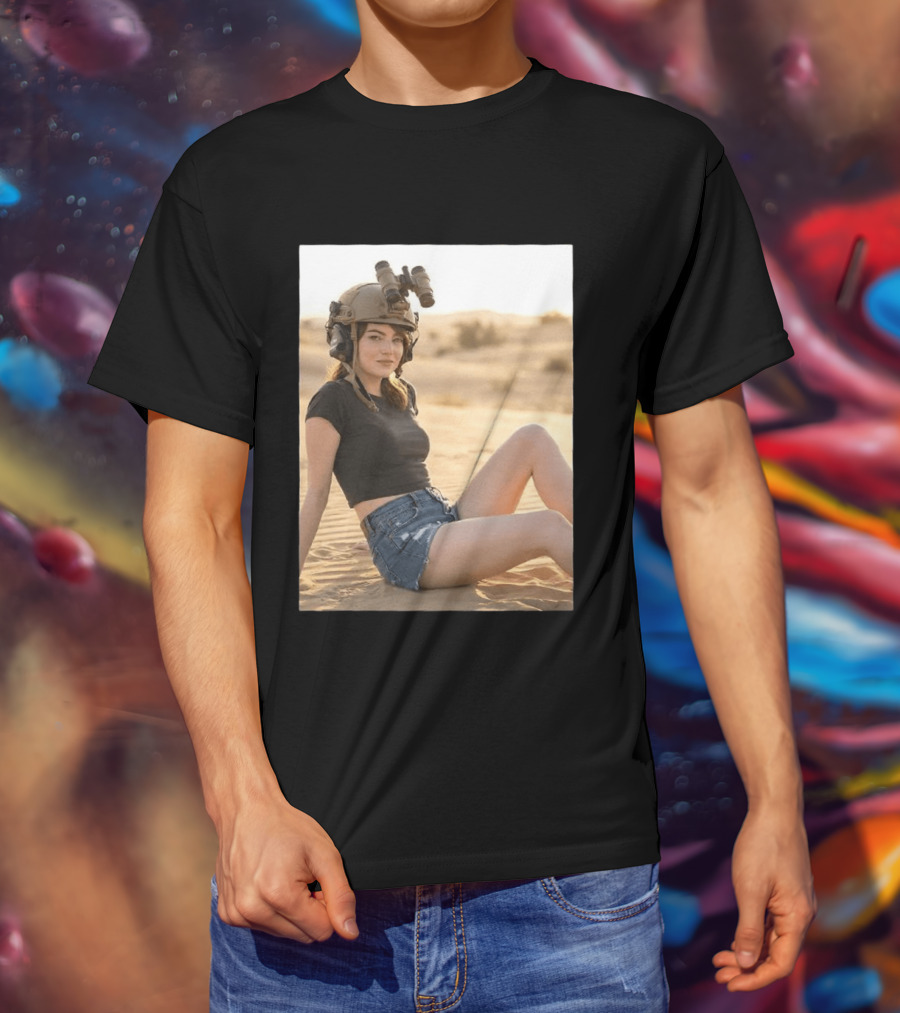 Emma Stone Desert Night Vision Helmet Adventure T-Shirt