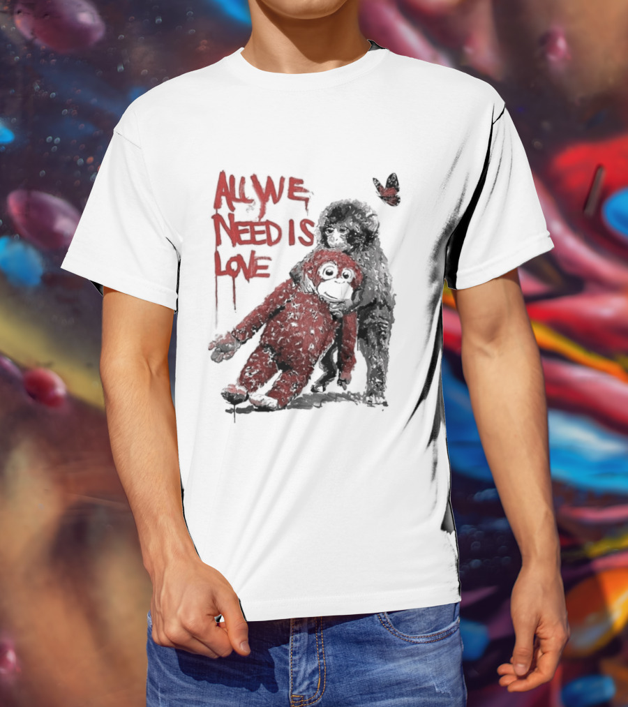All We Need Is Love Baby Monkey Punch Ikea Doll Japan Zoo T-Shirt