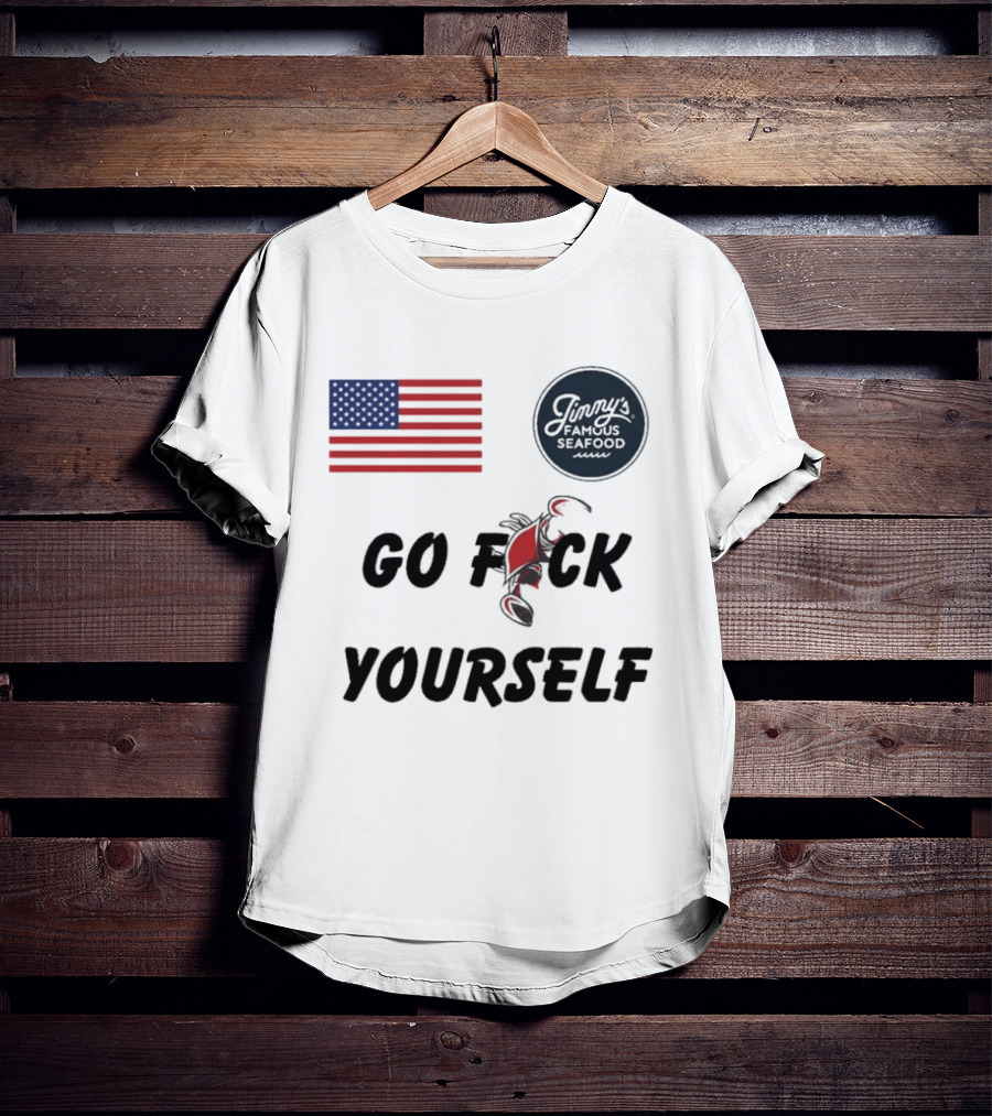 Jimmys Seafood Go F Yourself Crab American Flag T-Shirt
