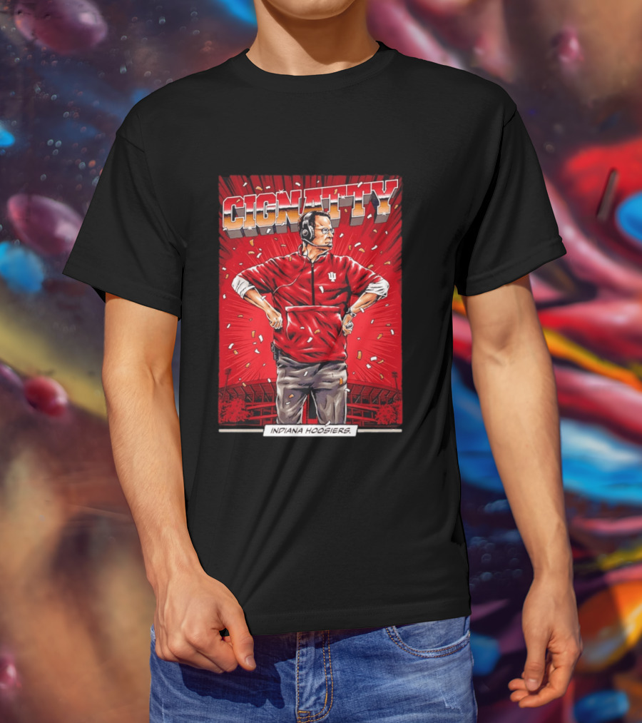 CIGNATTY Indiana Hoosiers Football Coach Comic T-Shirt
