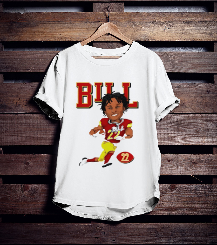 Original Bill 22 Washington Commanders Cartoon Football Player T-Shirt