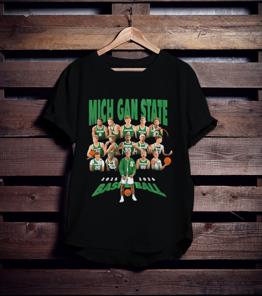 Michigan State Spartans Basketball 2025 2026 Players Team T-Shirt