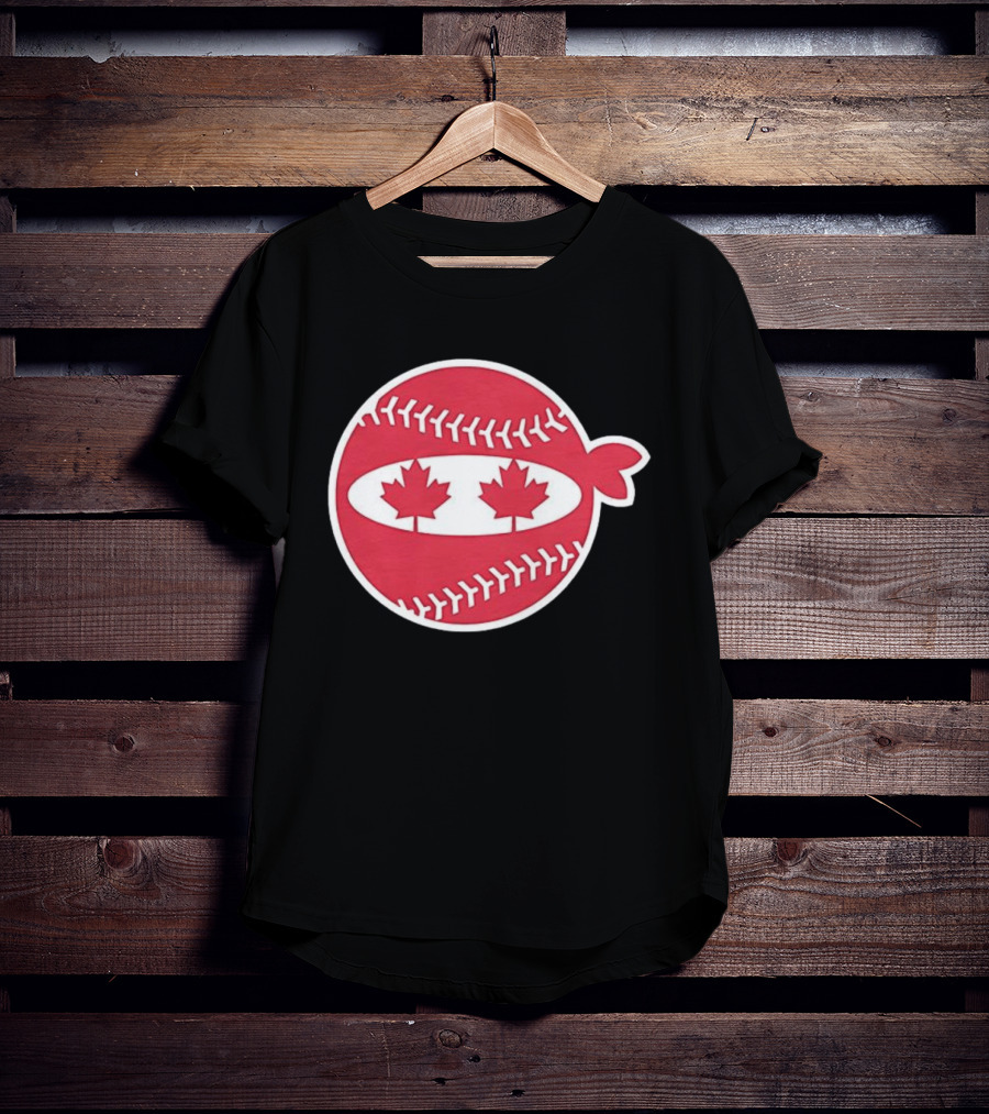 Canada Baseball Maple Leaf Ninja Pitching T-Shirt