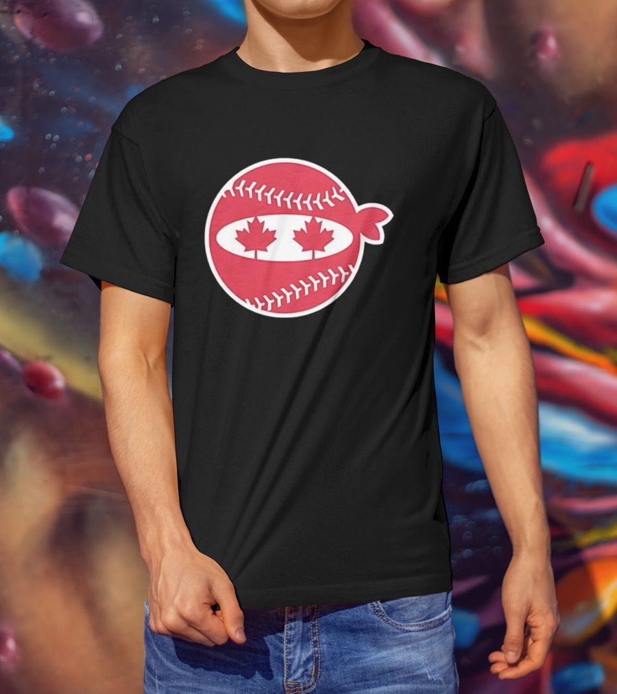 Canada Baseball Maple Leaf Ninja Pitching T-Shirt