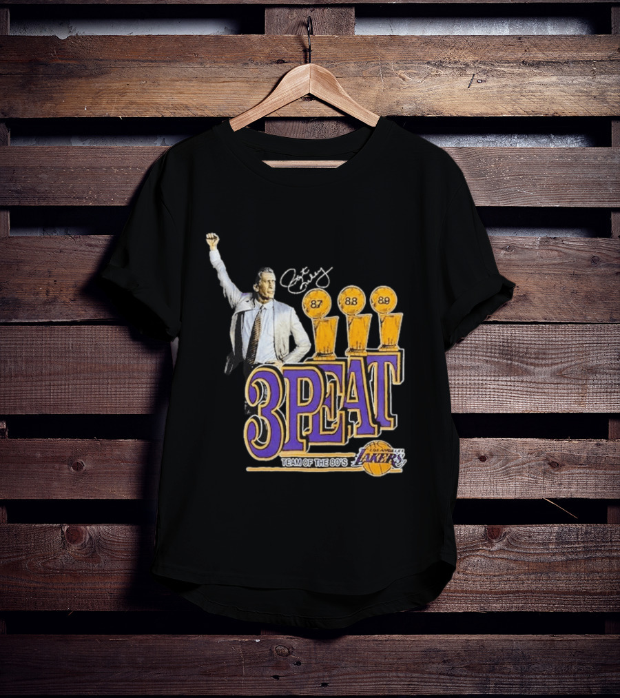 Los Angeles Lakers 3PEAT Team Of The 80's 87 88 89 Pat Riley T-Shirt