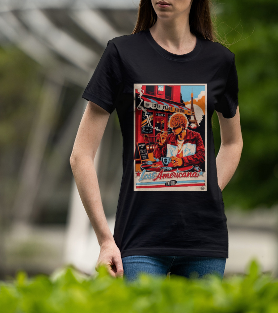 13th Floor Bistro Cafe Paris MGK February 27 2026 Lost Americana Tour T-Shirt