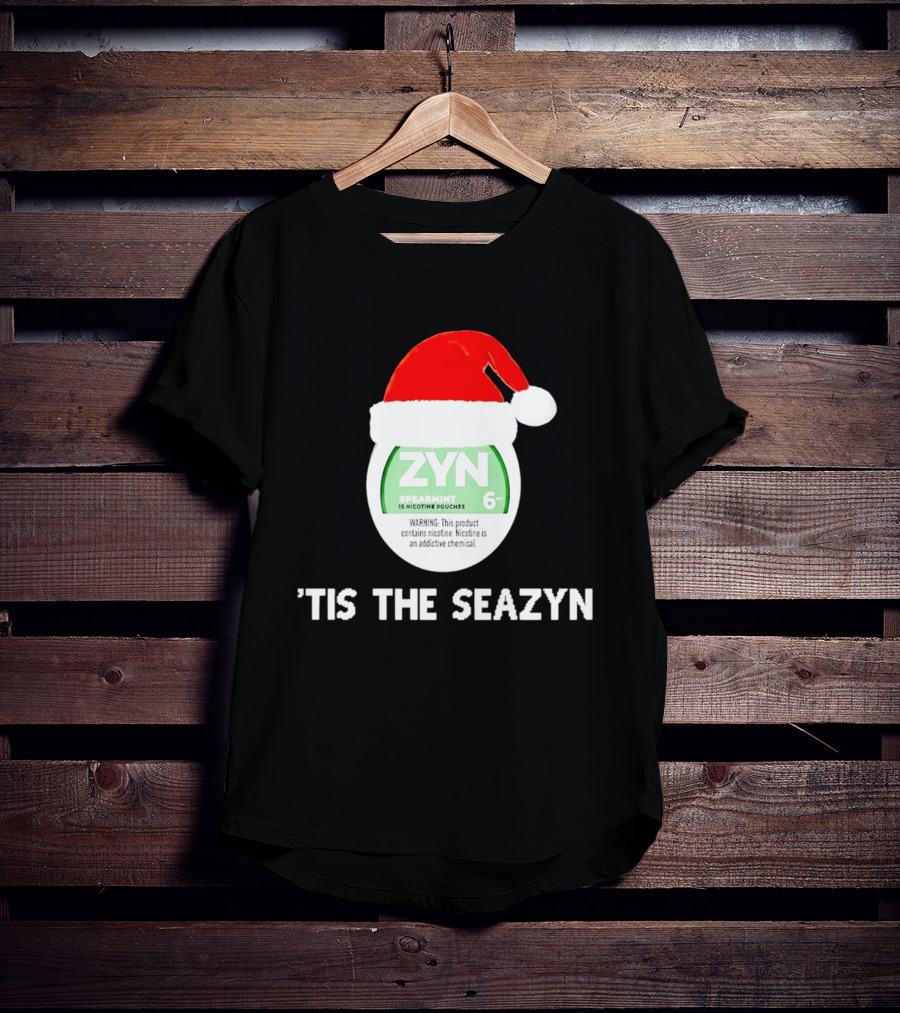 Zyn Spearmint Christmas Tis The Seazyn With Santa Hat T-Shirt
