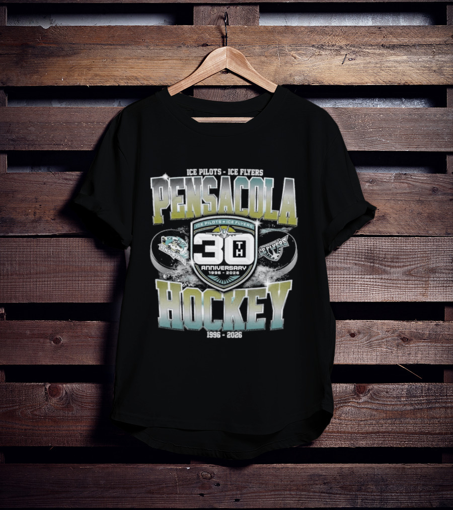 Pensacola Ice Pilots Ice Flyers 30th Anniversary 1996 2026 Hockey T-Shirt