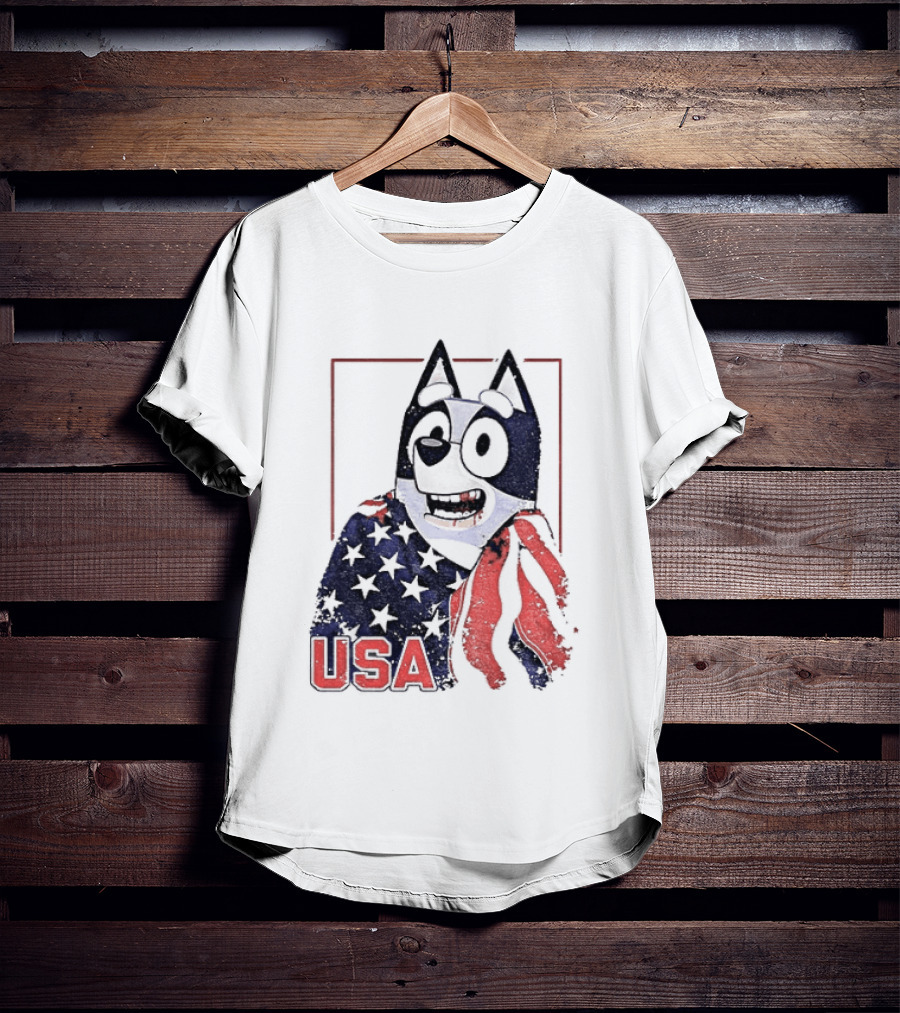 USA Bluey Hockey Jack Hughes Team Smile T-Shirt