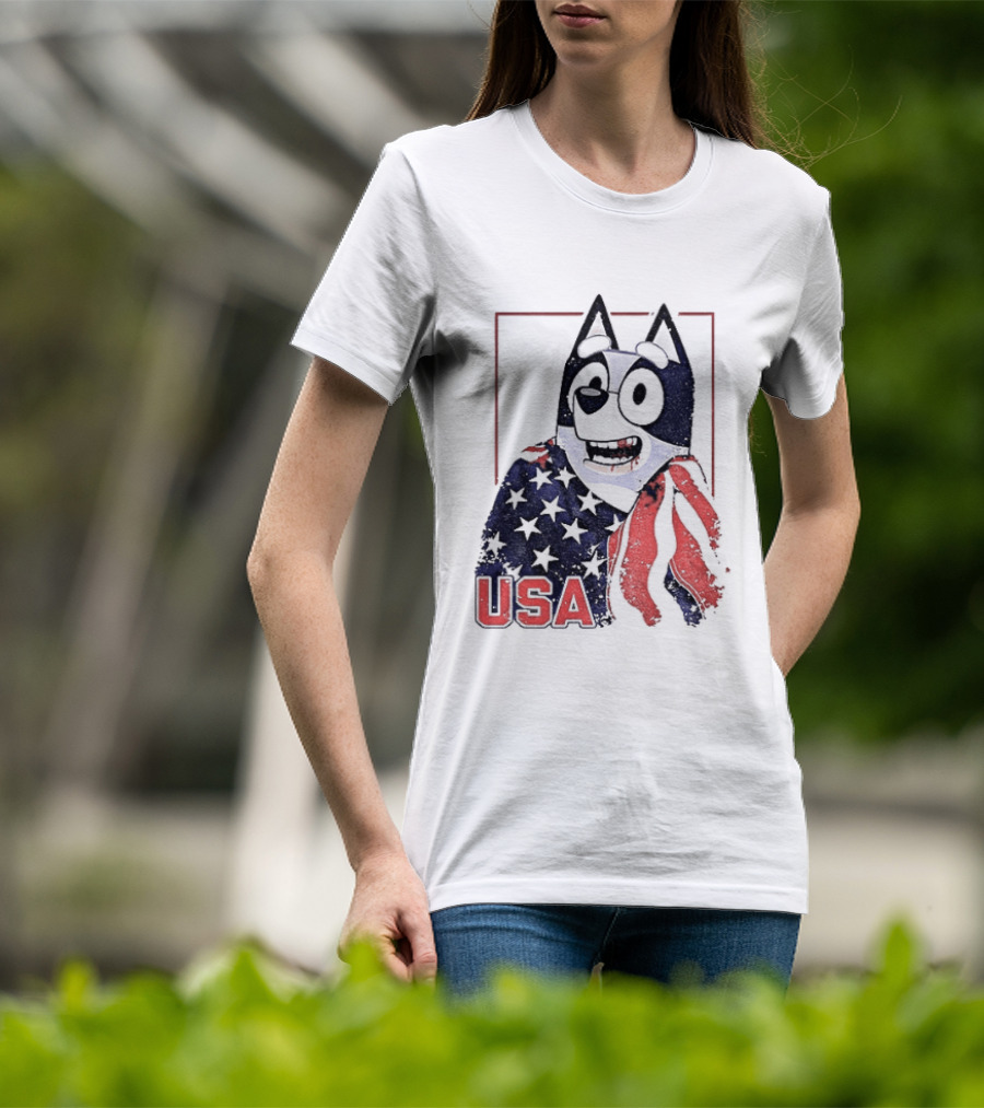 USA Bluey Hockey Jack Hughes Team Smile T-Shirt