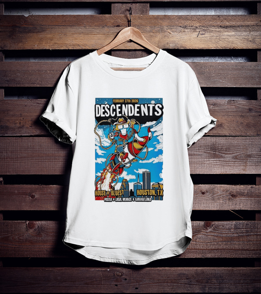 Descendents House Of Blues Houston TX February 27 2026 Rocket Cowboy T-Shirt