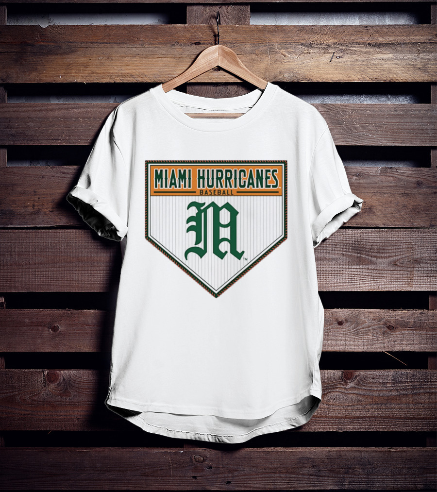 Miami Hurricanes Baseball M Home Plate T-Shirt