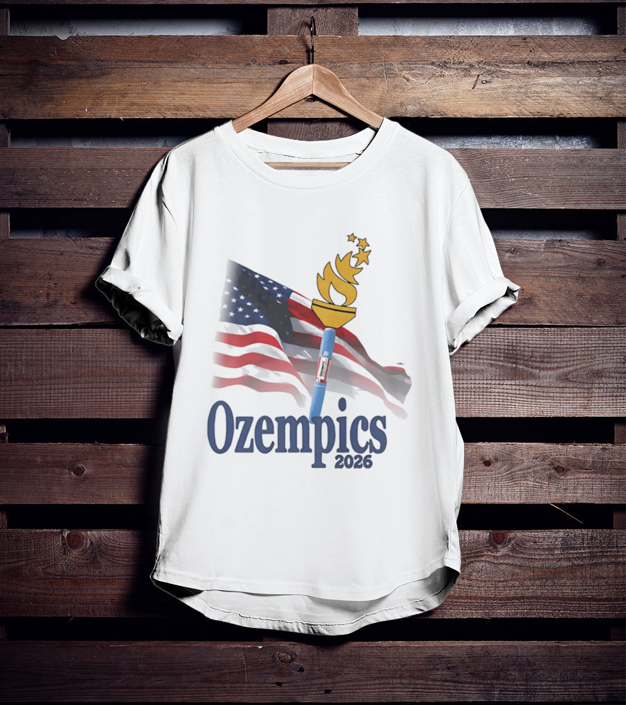 USA Flag Torch Ozempics 2026 Stars T-Shirt