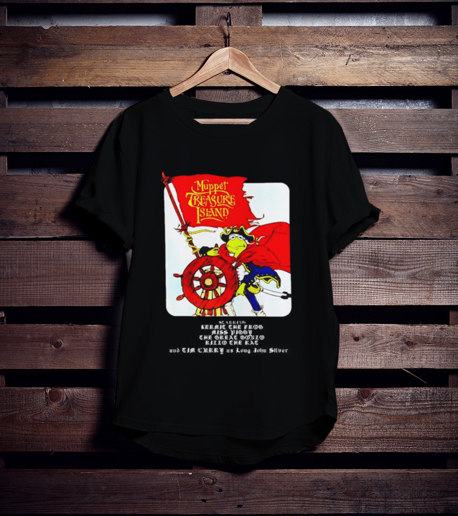 Kermit The Frog Muppet Treasure Island 1996 Steering Pirate Ship T-Shirt