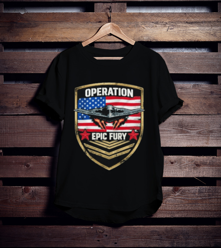 Operation Epic Fury American Flag Military Air Force Veteran T-Shirt