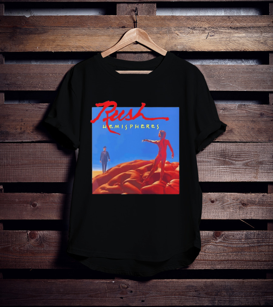 Rush Hemispheres Album Cover Artwork With Brain T-Shirt
