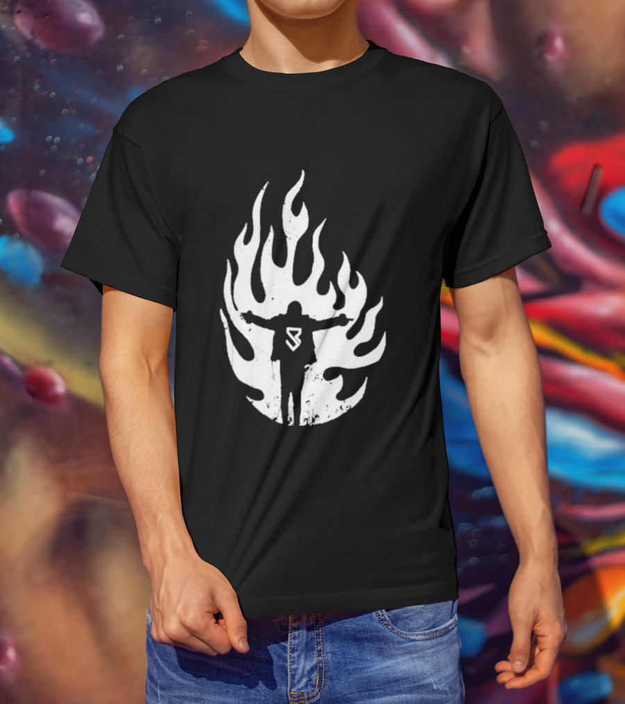 Seth Rollins SR Logo Flames WWE Fire T-Shirt