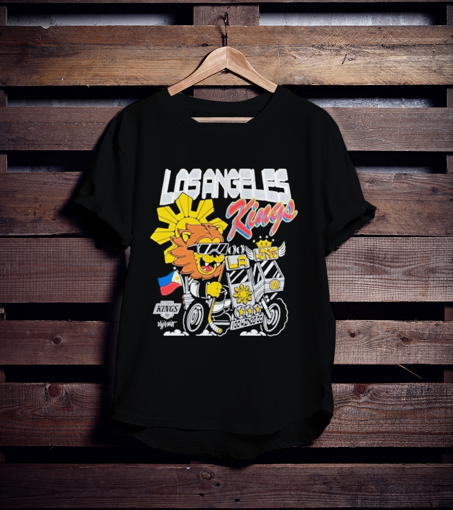 Los Angeles Kings Filipino Heritage Night LA Kings Sun Lion Flag Motorcycle T-Shirt